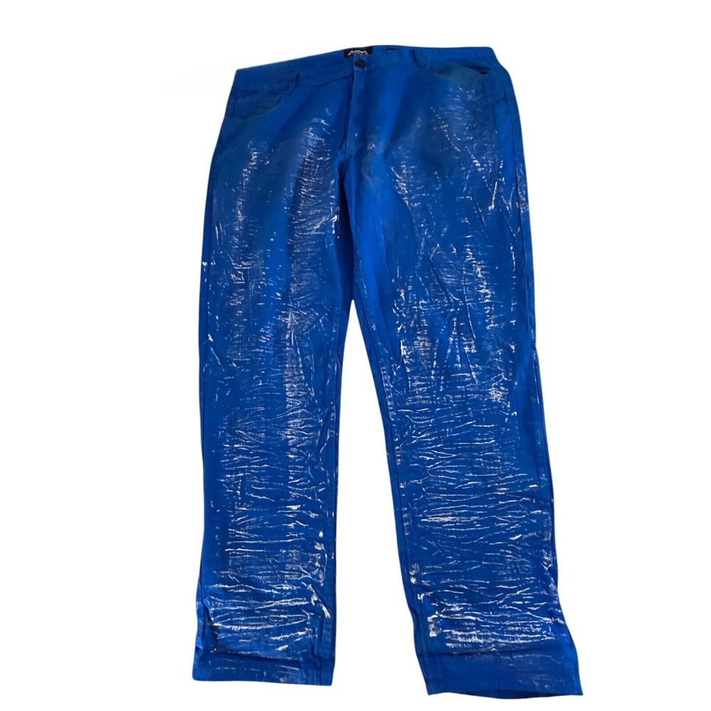Legendary Status Mens Blue Paint Splatter Jeans Size 42 Grudge Rock Y2K Skater